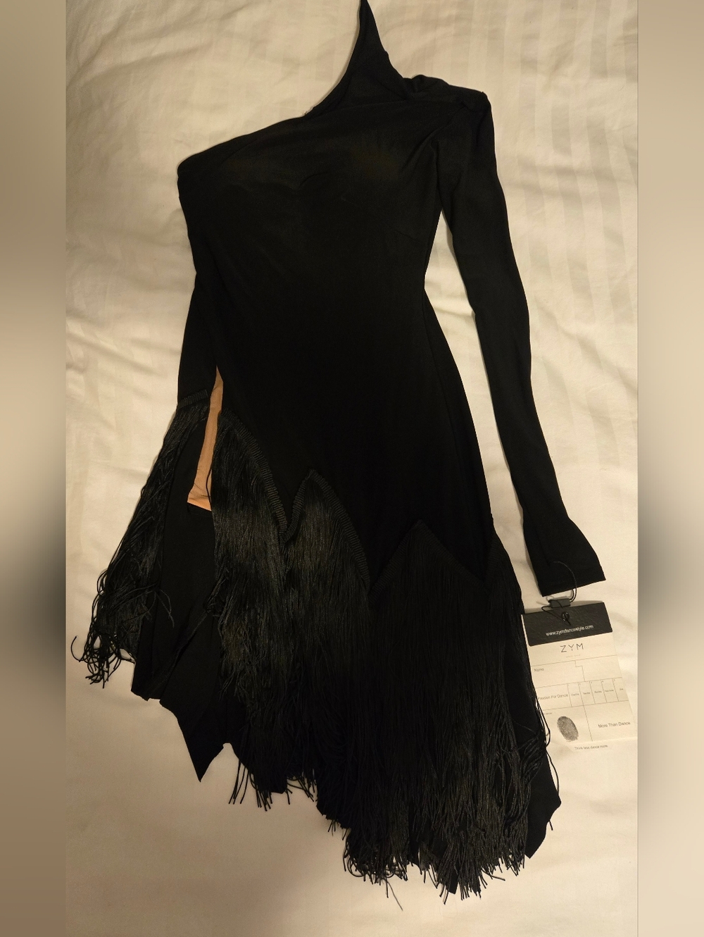ZYM Dance Style Black Fringe Dance Dress